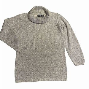 Metallic Silver long cowl neck sweater